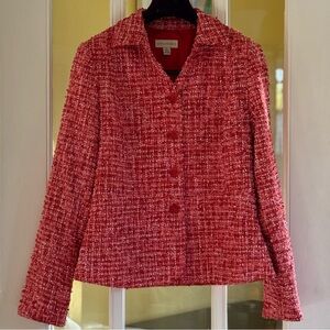 Appleseed's Pink Boucle Tweed Blazer - Chanel Inspired - Size 8